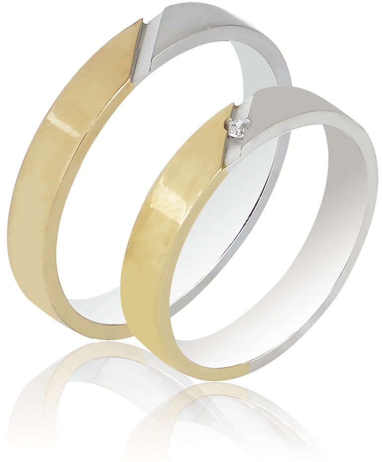 MASCHIO FEMMINA Sottile Plus Collection Βέρες Λευκό και Κίτρινο Χρυσό SL105