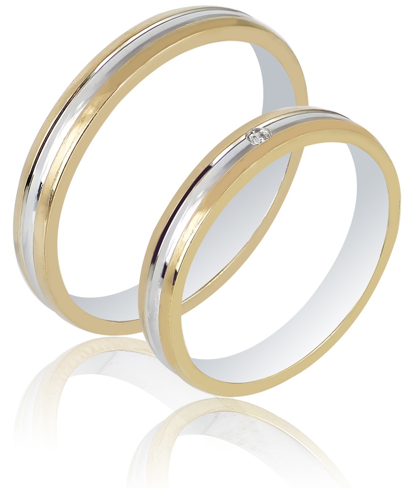 MASCHIO FEMMINA Sottile Plus Collection Βέρες Λευκό και Κίτρινο Χρυσό SL106 - Κίτρινο & Λευκό Χρυσό