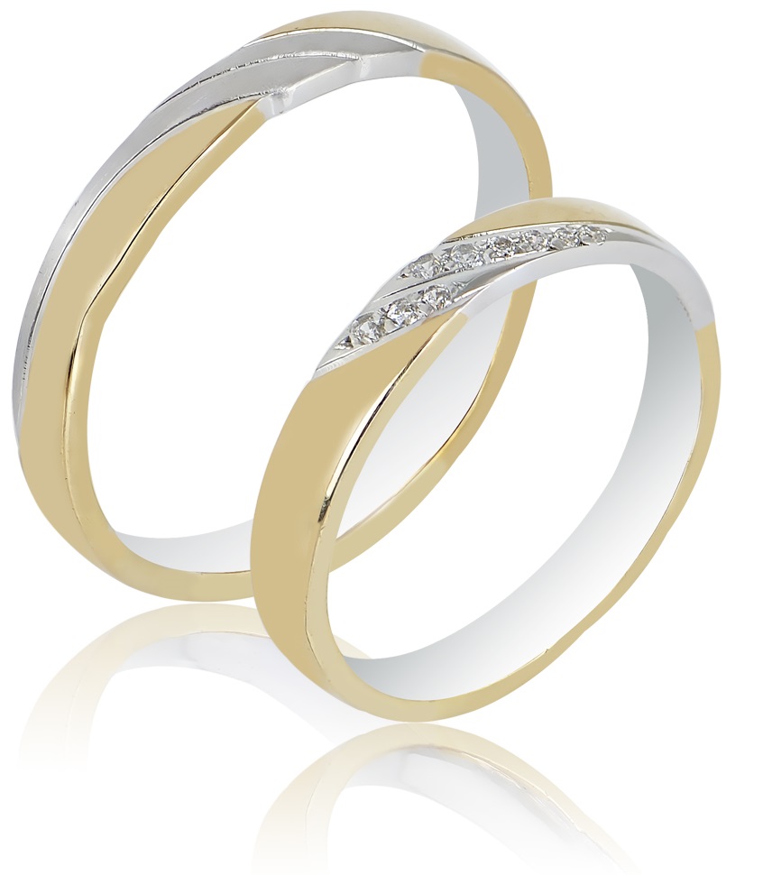 MASCHIO FEMMINA Sottile Plus Collection Βέρες Λευκό και Κίτρινο Χρυσό SL108 - Κίτρινο & Λευκό Χρυσό