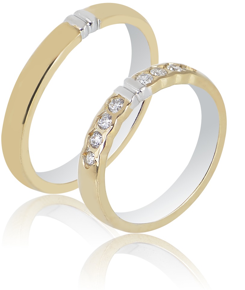 MASCHIO FEMMINA Sottile Plus Collection Βέρες Λευκό και Κίτρινο Χρυσό SL110 - Κίτρινο & Λευκό Χρυσό