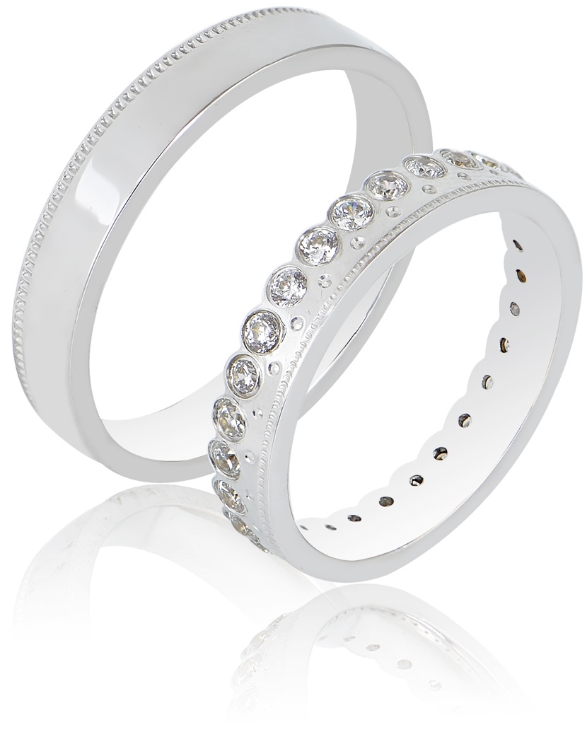 MASCHIO FEMMINA Sottile Plus Collection Wedding Rings White Gold SL118W - White Gold