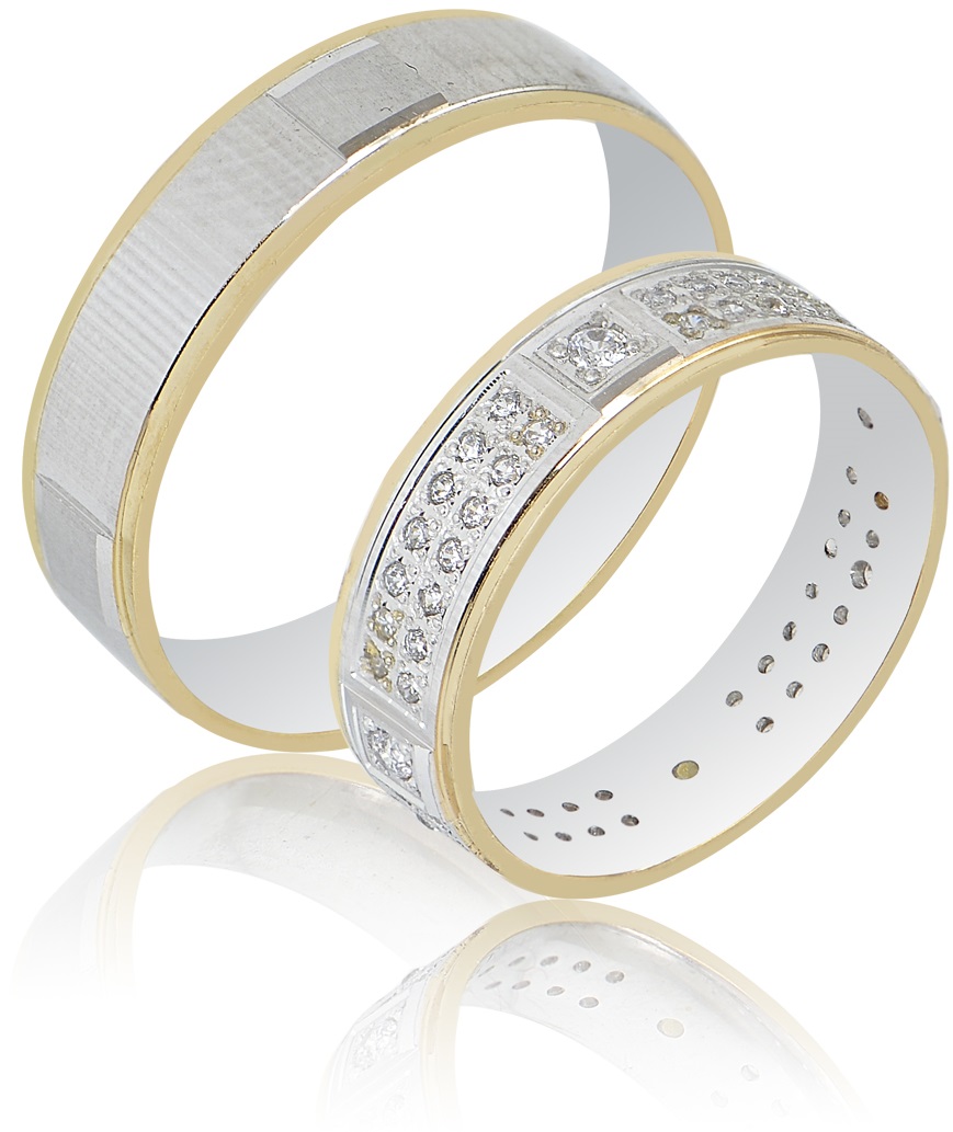 MASCHIO FEMMINA Sottile Plus Collection Wedding Rings White and Yellow Gold SL123 - Yellow & White Gold
