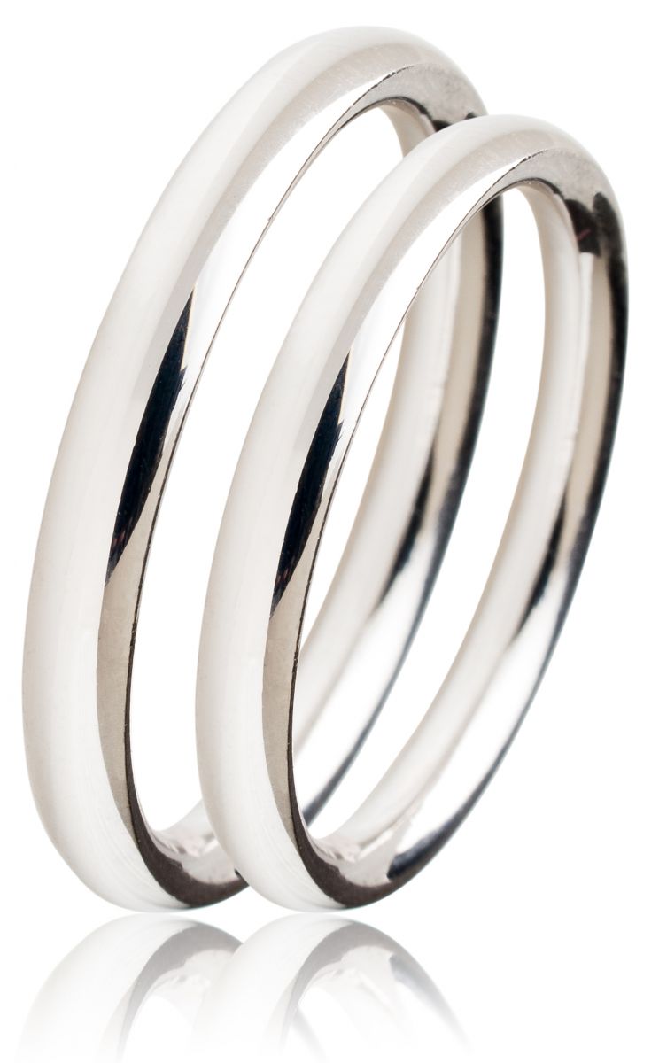 MASCHIO FEMMINA Slim Classic Wedding Rings White Gold SL04