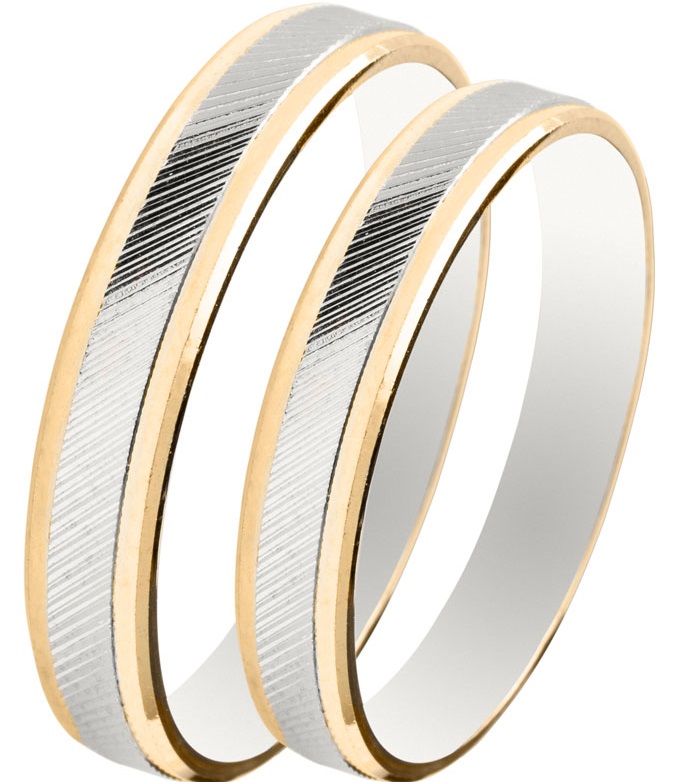 MASCHIO FEMMINA Slim Collection Βέρες Λευκό και Κίτρινο Χρυσό SL27