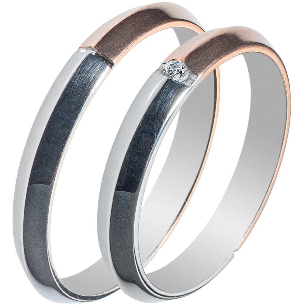 MASCHIO FEMMINA Sottile Collection Βέρες Λευκό και Ροζ Χρυσό SL41 - Ροζ & Λευκό Χρυσό