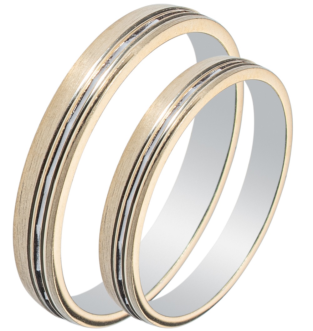 MASCHIO FEMMINA Sottile Collection Wedding Rings White and Yellow Gold SL43