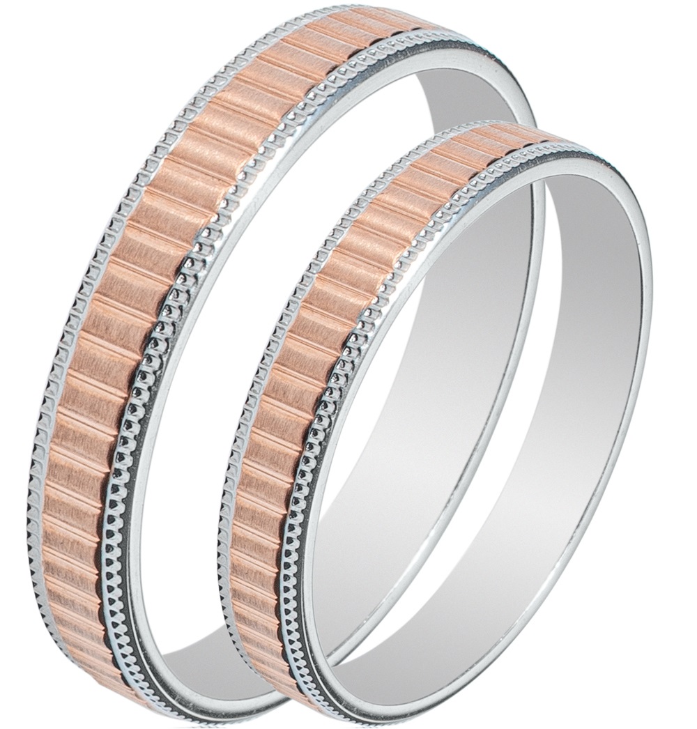 MASCHIO FEMMINA Sottile Collection Wedding Rings White and Rose Gold SL53