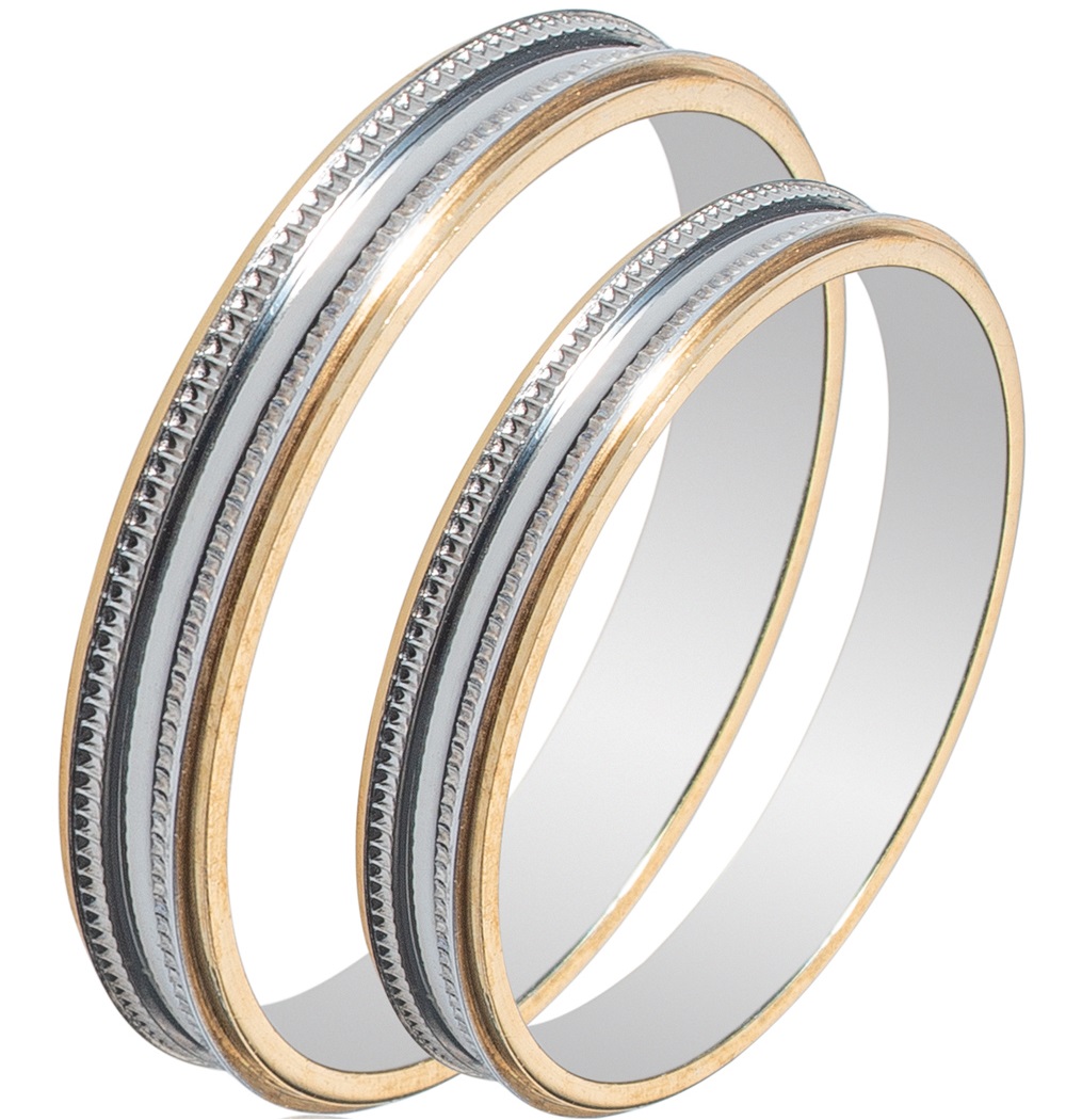 MASCHIO FEMMINA Sottile Collection Βέρες Λευκό και Κίτρινο Χρυσό SL62 - Κίτρινο & Λευκό Χρυσό