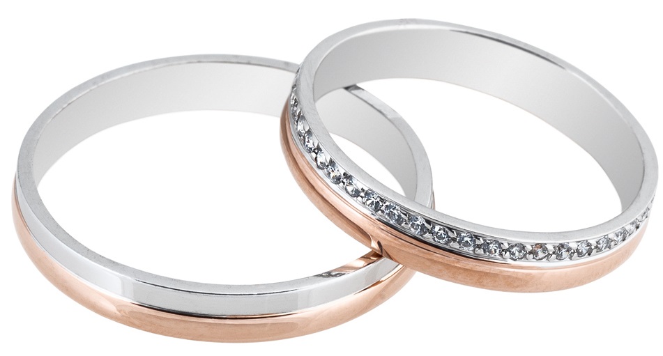 MASCHIO FEMMINA Sottile Collection Wedding Rings White and Rose Gold SL63