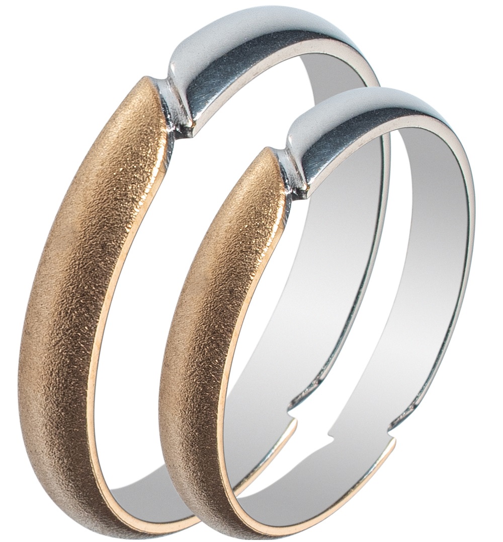 MASCHIO FEMMINA Sottile Collection Wedding Rings White and Yellow Gold SL73