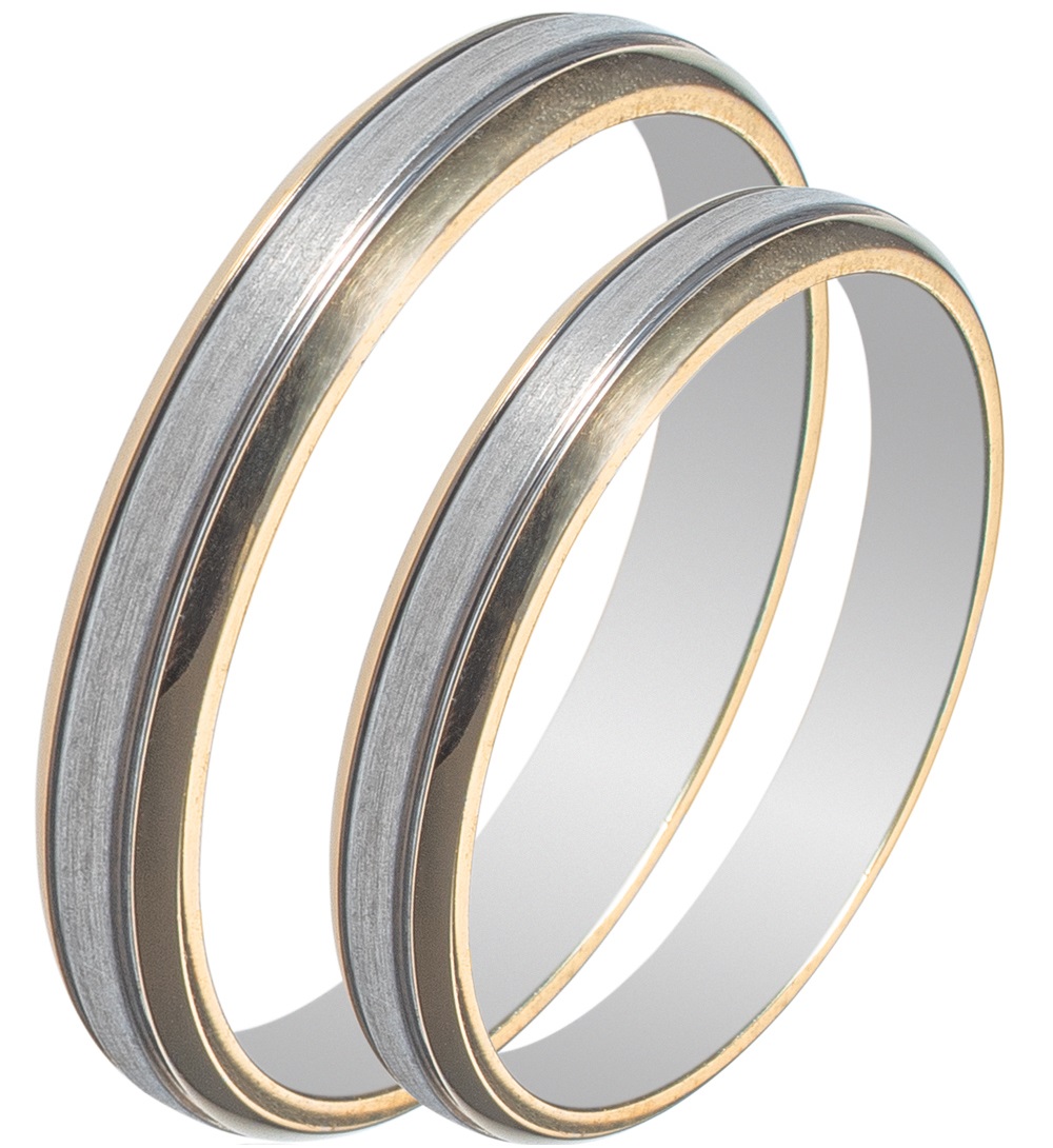 MASCHIO FEMMINA Sottile Collection Wedding Rings White and Yellow Gold SL76