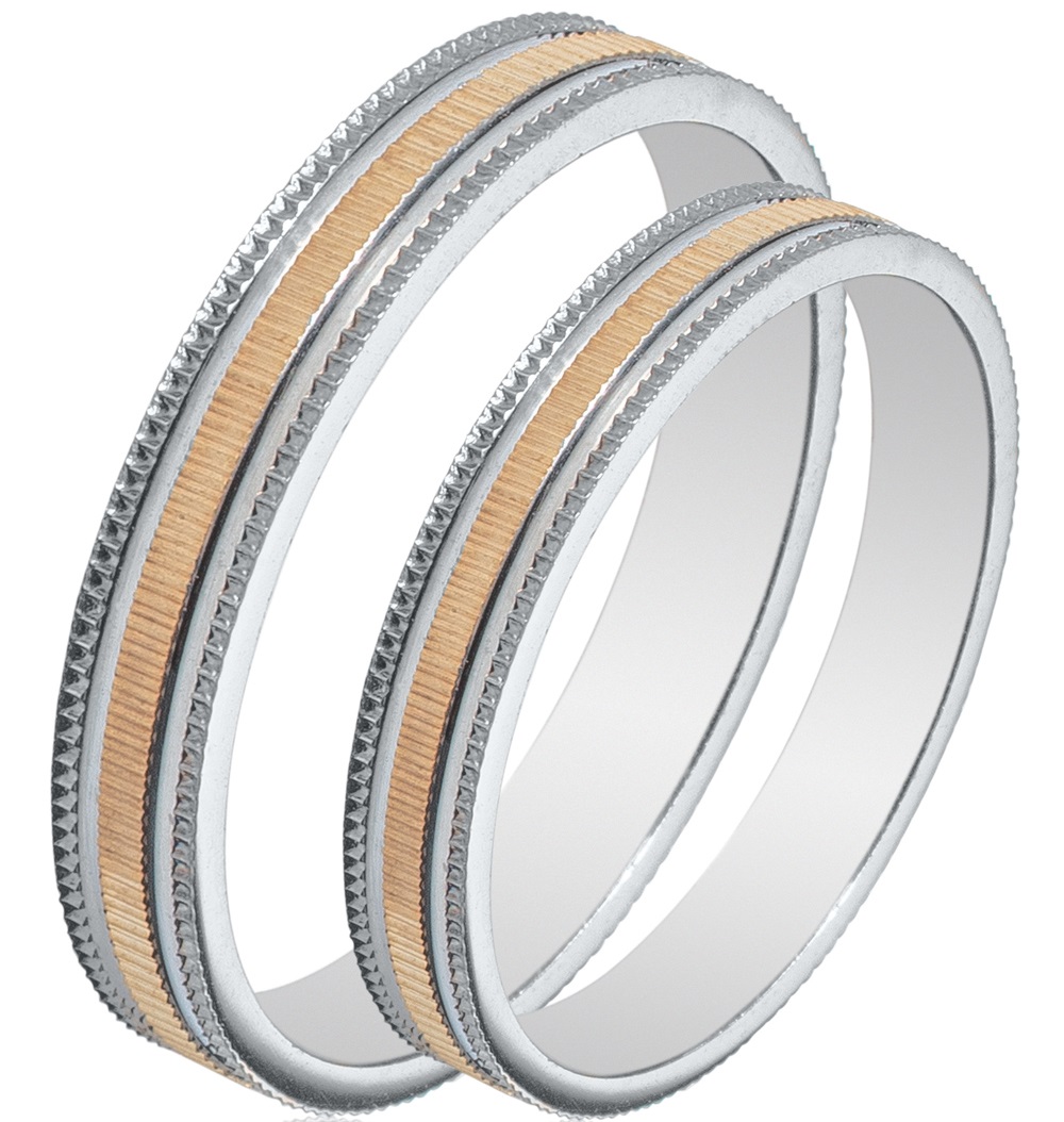 MASCHIO FEMMINA Sottile Collection Wedding Rings White and Yellow Gold SL88