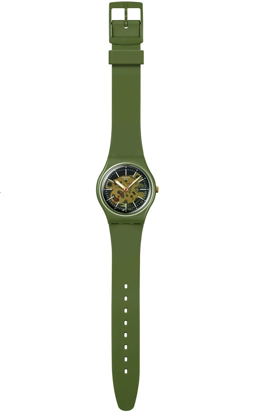 SWATCH Thru The Greenery Three Hands 34mm Green Silicone Strap SO28G110 - 3