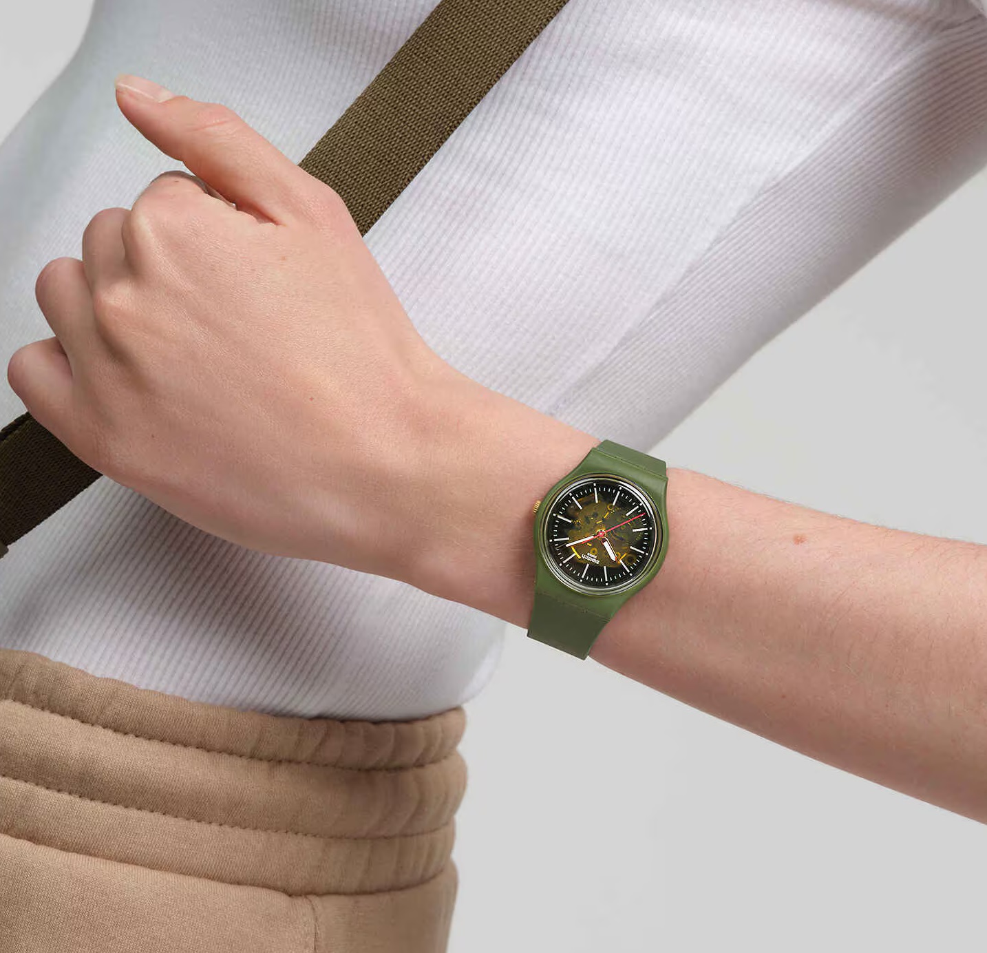 SWATCH Thru The Greenery Three Hands 34mm Green Silicone Strap SO28G110 - 5