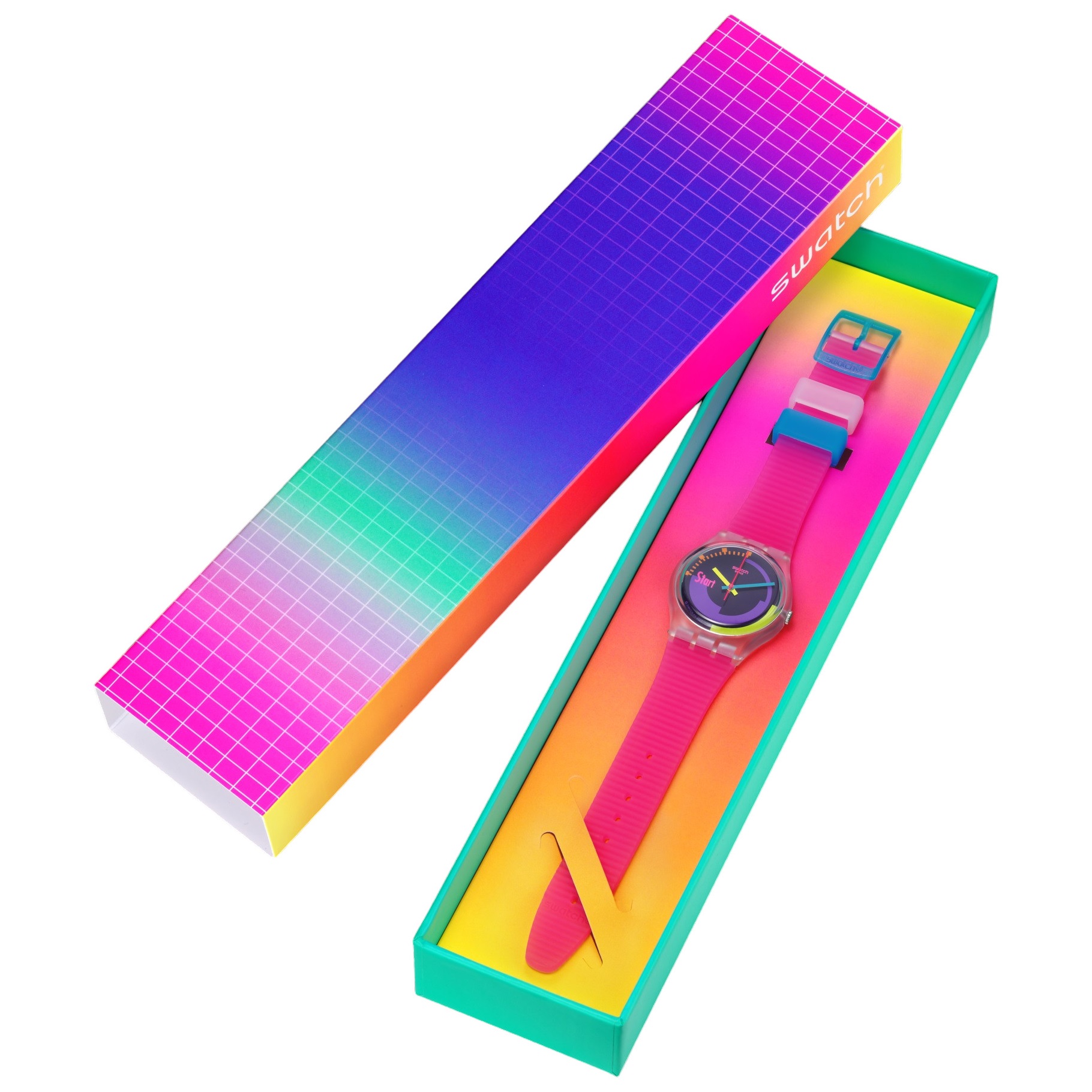 SWATCH Neon Pink Podium 34mm Pink Silicon Strap SO28K111 - 5
