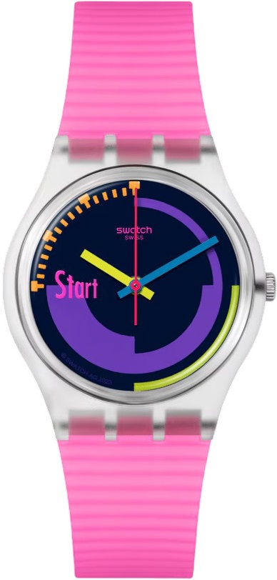 SWATCH Neon Pink Podium 34mm Pink Silicon Strap SO28K111 - 