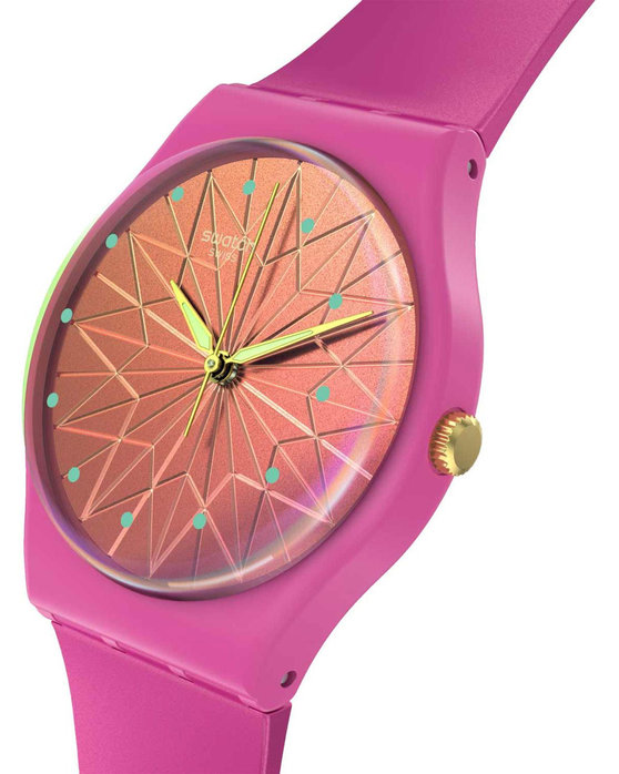 SWATCH Fantastic Fuchsia 34mm Fuchsia Silicon Strap SO28P110 - 