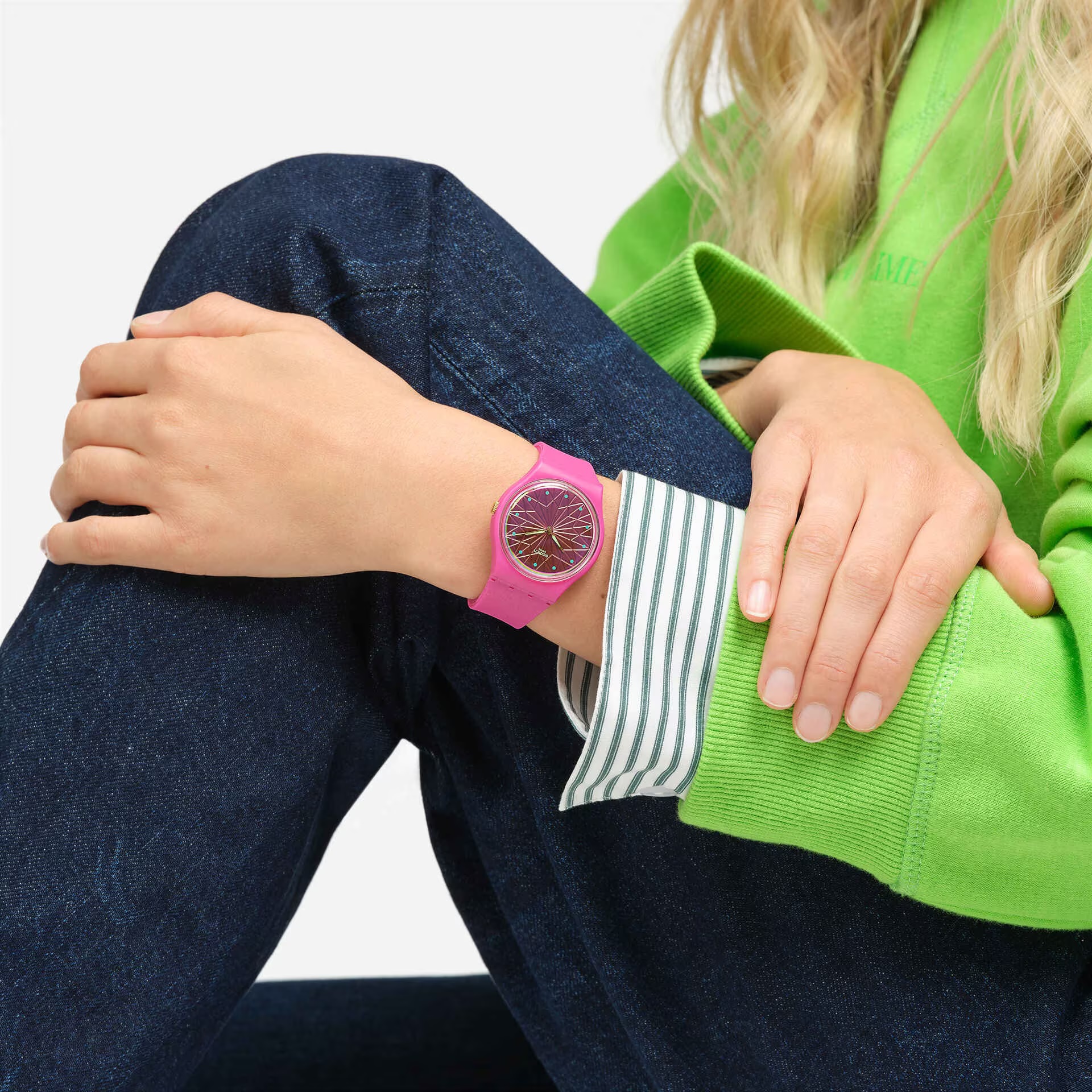 SWATCH Fantastic Fuchsia 34mm Fuchsia Silicon Strap SO28P110 - 4