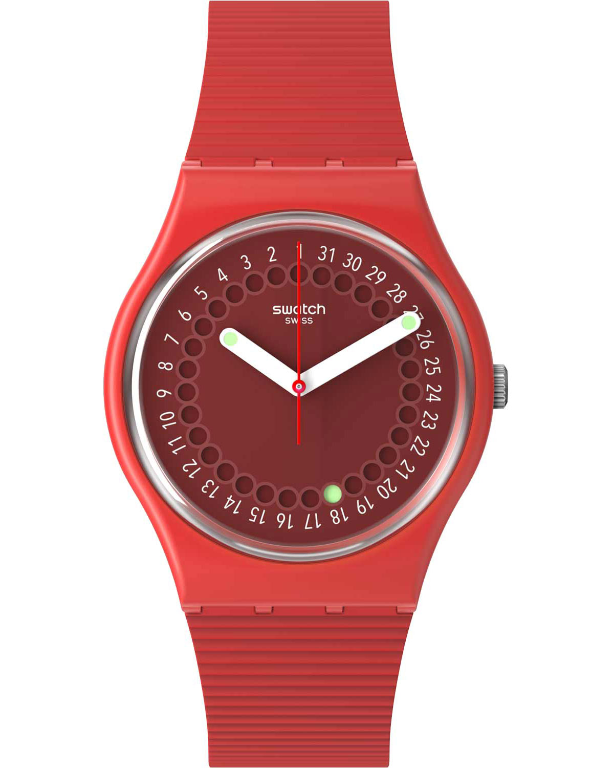 SWATCH Cycles In The Sun 34mm Red Silicone Strap SO28R400 - 1