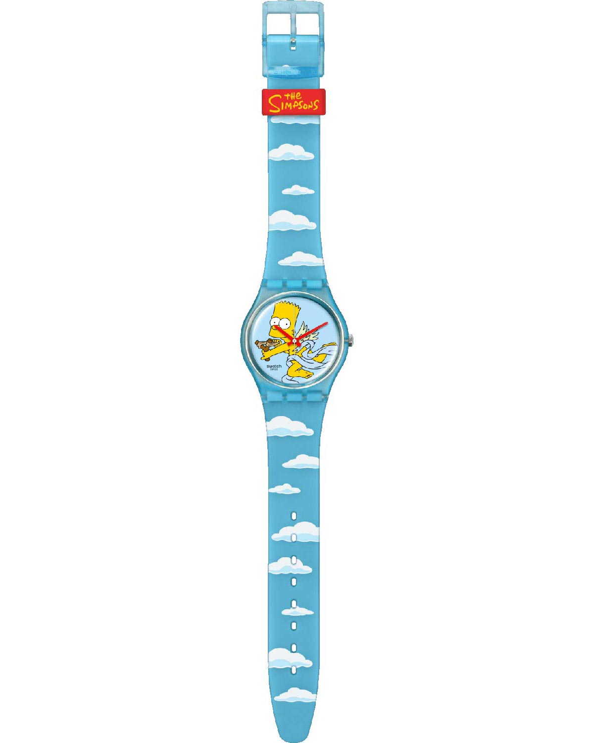 SWATCH The Simpsons Colllection Valentine's Day Angel Bart 34mm Two Tone Light Blue Silicon Strap SO28Z115 - 3
