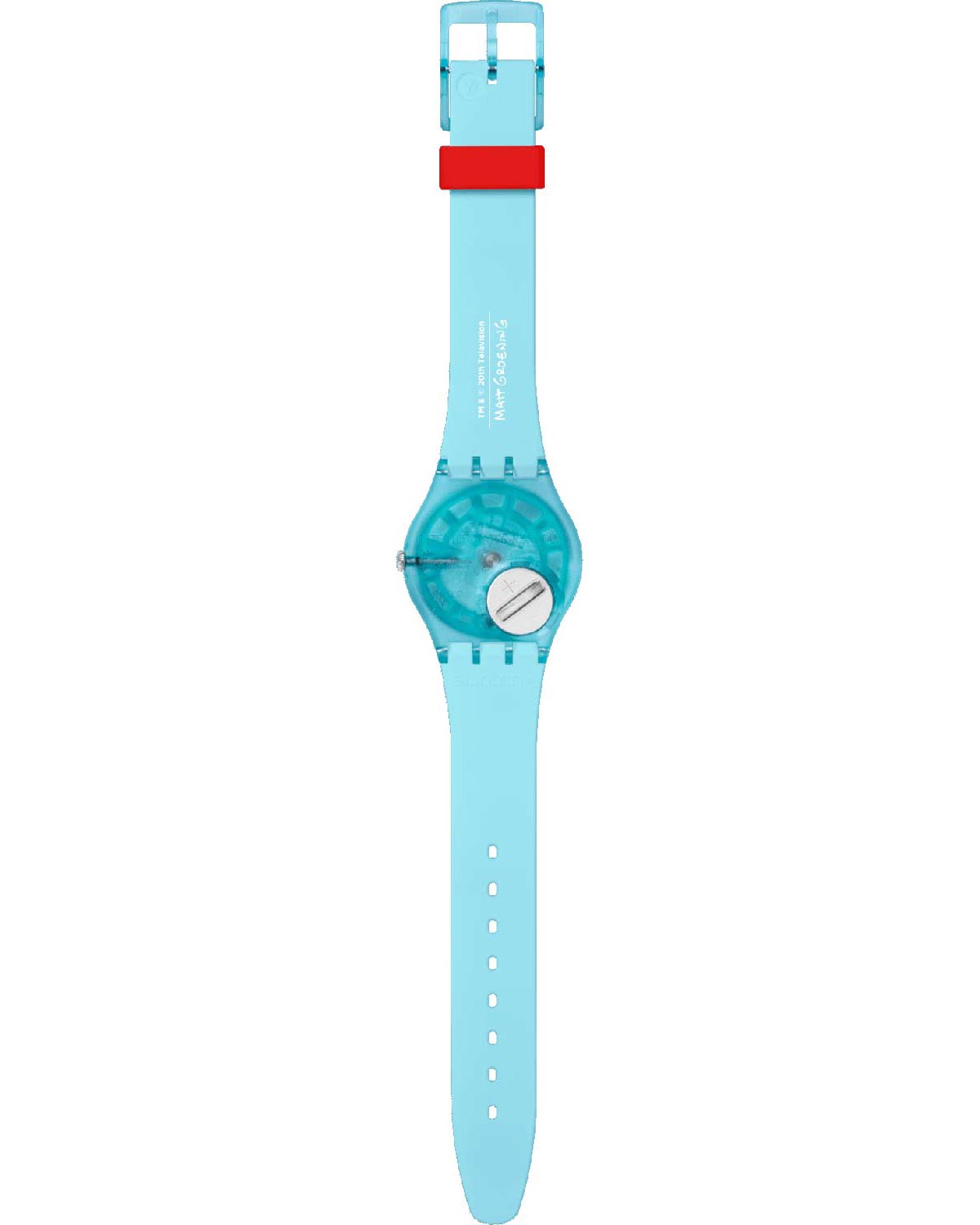 SWATCH The Simpsons Colllection Valentine's Day Angel Bart 34mm Two Tone Light Blue Silicon Strap SO28Z115 - 4