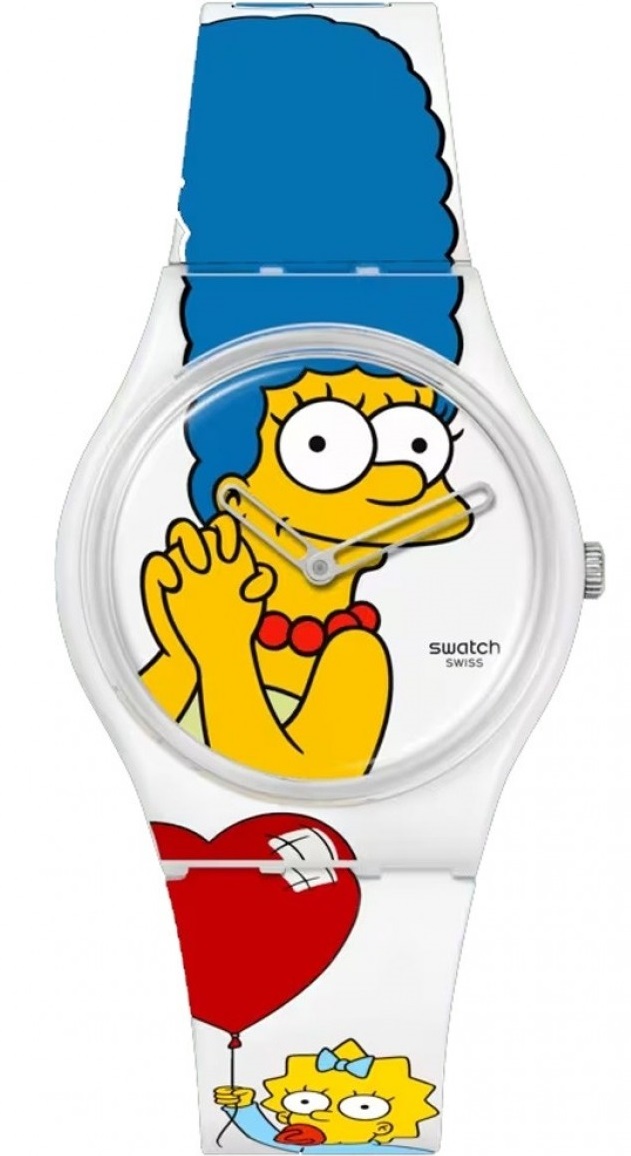 SWATCH Big Bold Bioceramic Best. Mom. Ever. 34mm White Silicone Strap SO28Z116 - 