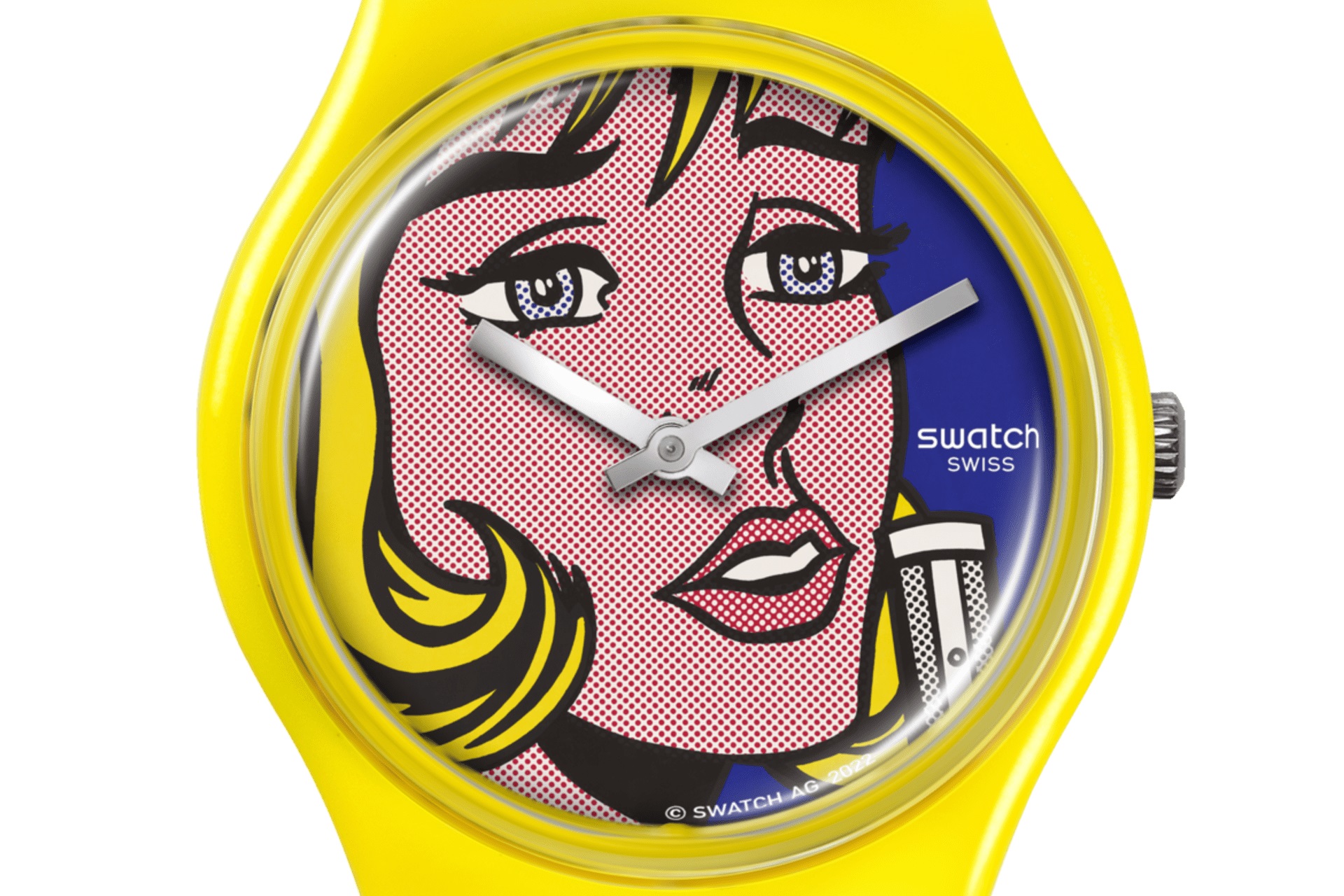 SWATCH Art Journey 2023 Reverie by Roy Lichtenstein 34mm Yellow Silicon Strap SO28Z117 - 2