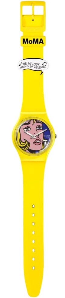 SWATCH Art Journey 2023 Reverie by Roy Lichtenstein 34mm Yellow Silicon Strap SO28Z117 - 3