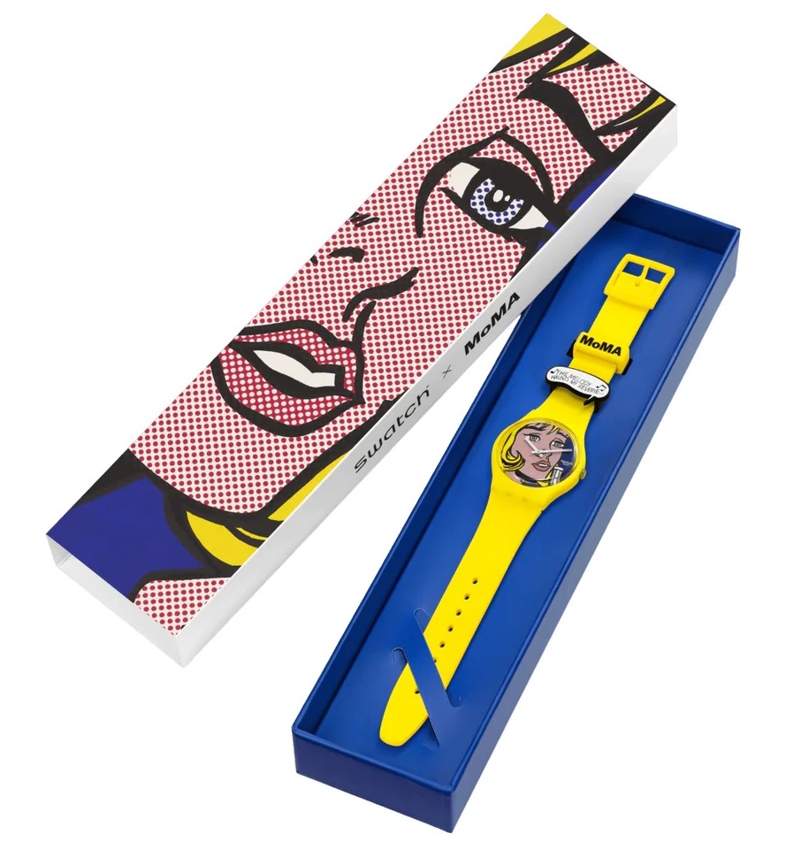 SWATCH Art Journey 2023 Reverie by Roy Lichtenstein 34mm Yellow Silicon Strap SO28Z117 - 9