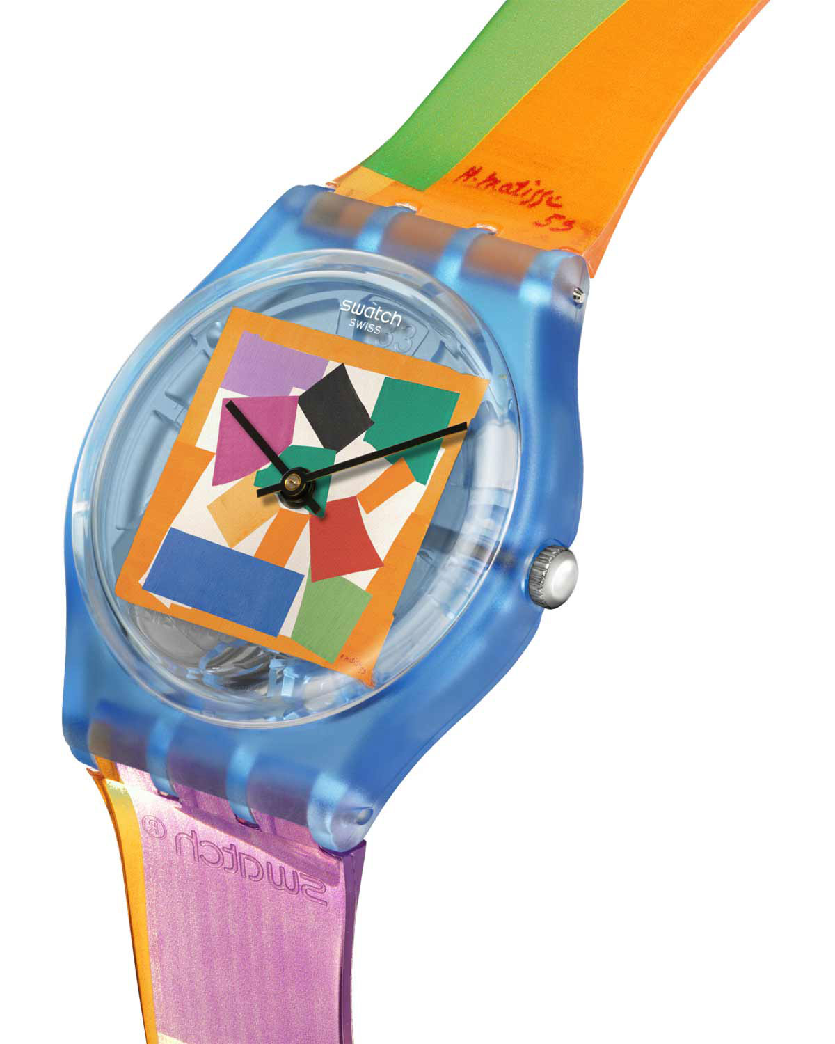 SWATCH X Tate Gallery Colllection The Snail by Henri Matisse 34mm Multicolor Silicon Strap SO28Z127 - 