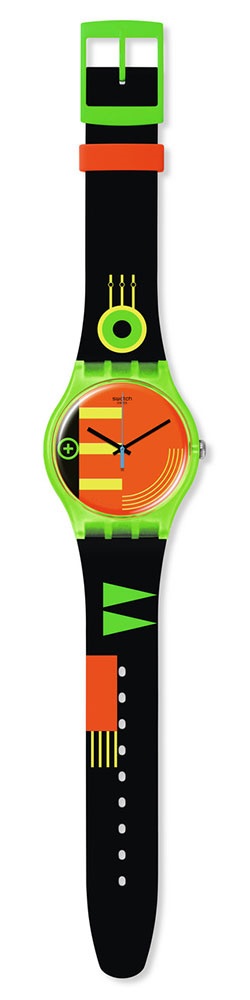 SWATCH Neon Rider 41mm Black Silicon Strap SO29G106 - 