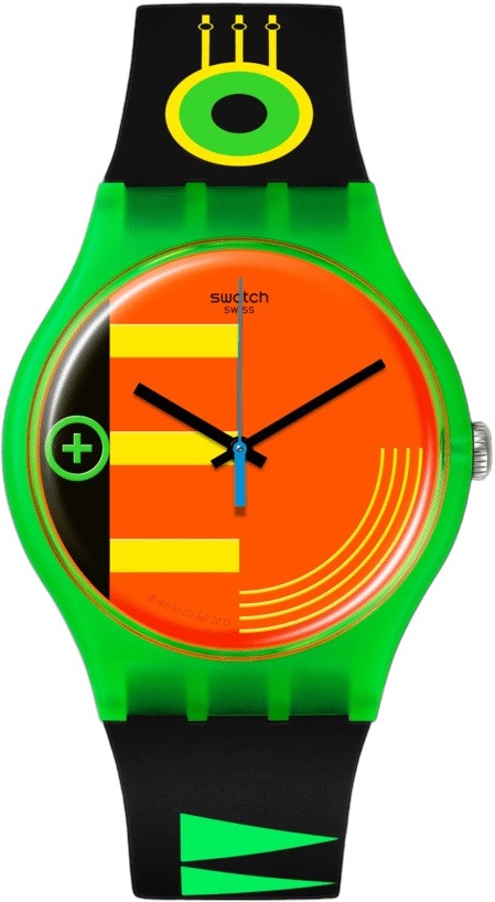 SWATCH Neon Rider 41mm Black Silicon Strap SO29G106 - 
