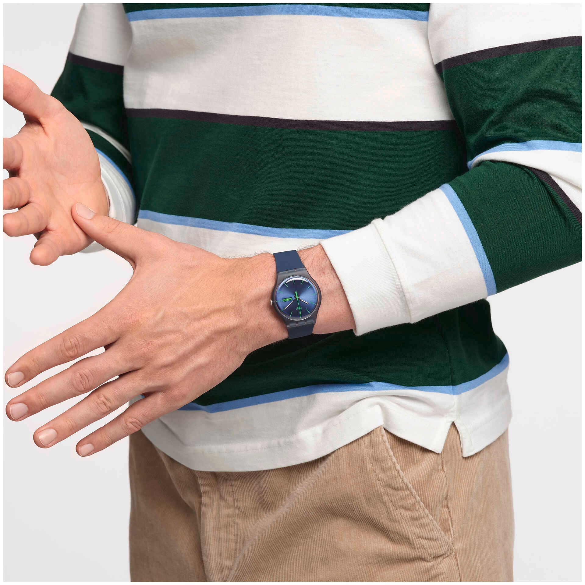SWATCH Blue Rebel 41mm Blue Silicon Strap SO29N704 - 4