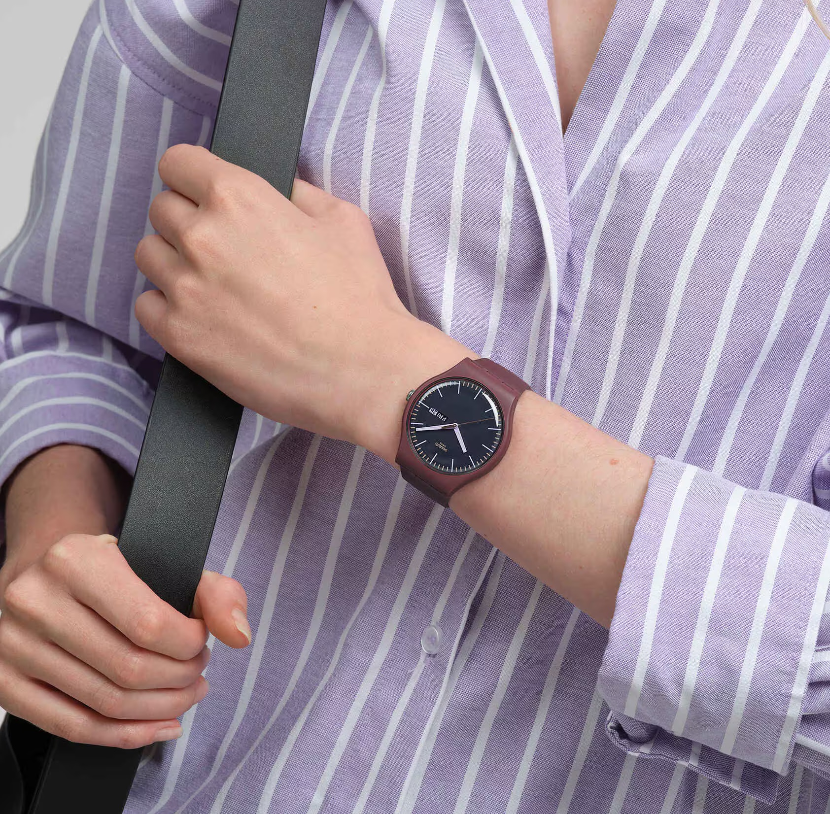 SWATCH Burgundy Berry Three Hands 41mm Red Silicon Strap SO29R707 - 4