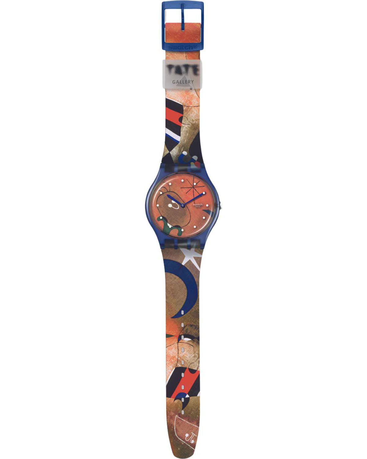 SWATCH X Tate Women and Bird In The Moonlight by Joan Miro 41mm Multicolor Rubber Strap SO29Z136 - 3