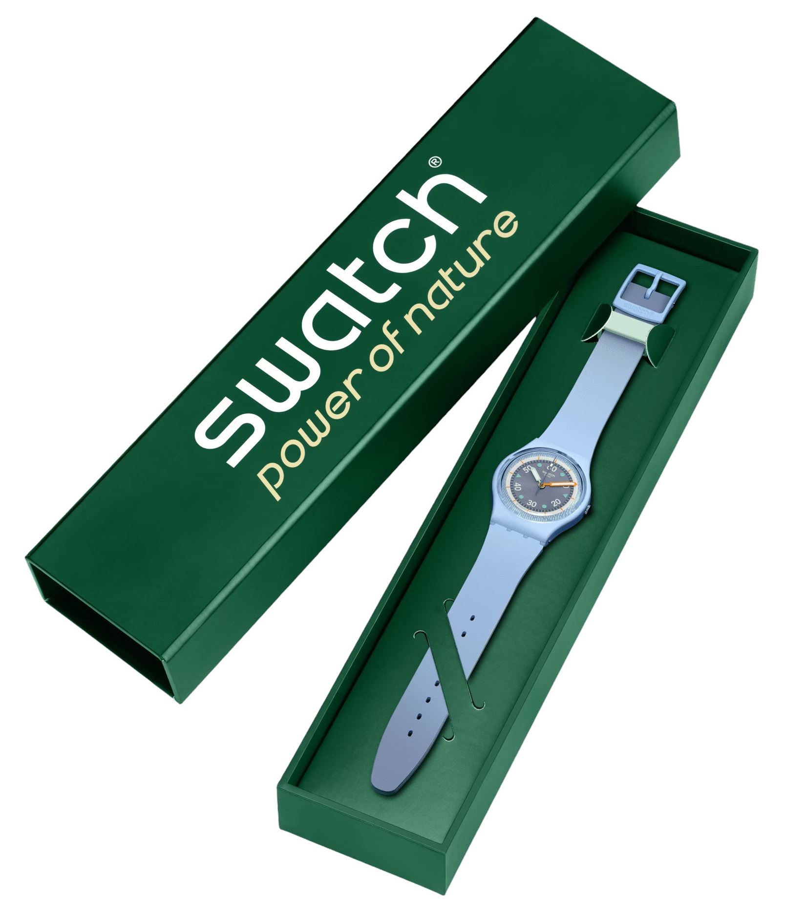 SWATCH Power Of Nature Frozen Waterfall 34mm Blue Silicon Strap SO31L100 - 5