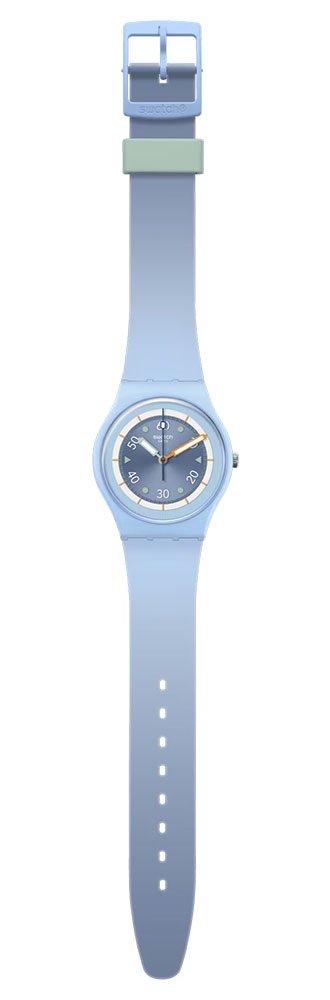 SWATCH Power Of Nature Frozen Waterfall 34mm Blue Silicon Strap SO31L100 - 