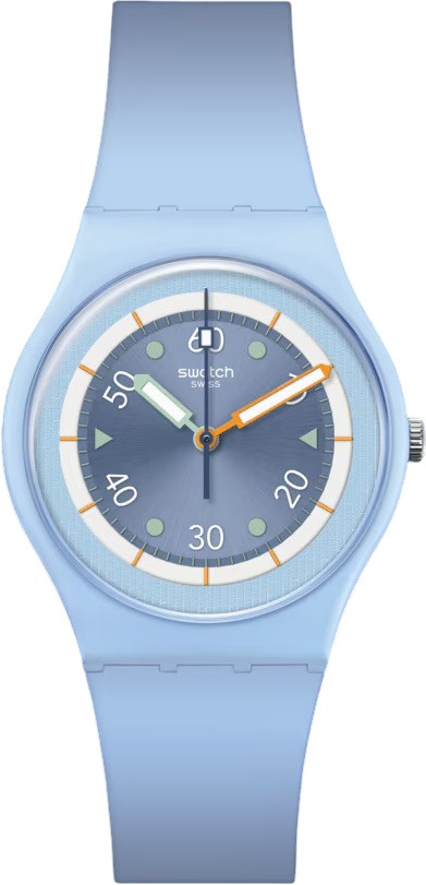 SWATCH Power Of Nature Frozen Waterfall 34mm Blue Silicon Strap SO31L100 - 