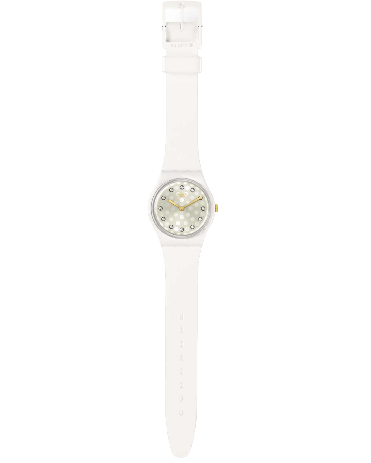 SWATCH Holiday Collection Sparkle Shine Crystals 34mm White Silicon Strap SO31W109 - 3