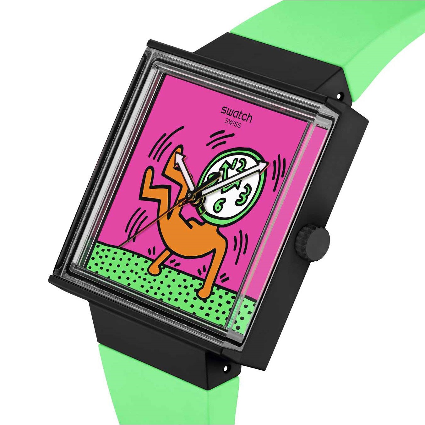 SWATCH Bioceramic Breaks Off 41.8mm Green Biosourced Strap SO34Z102 - 