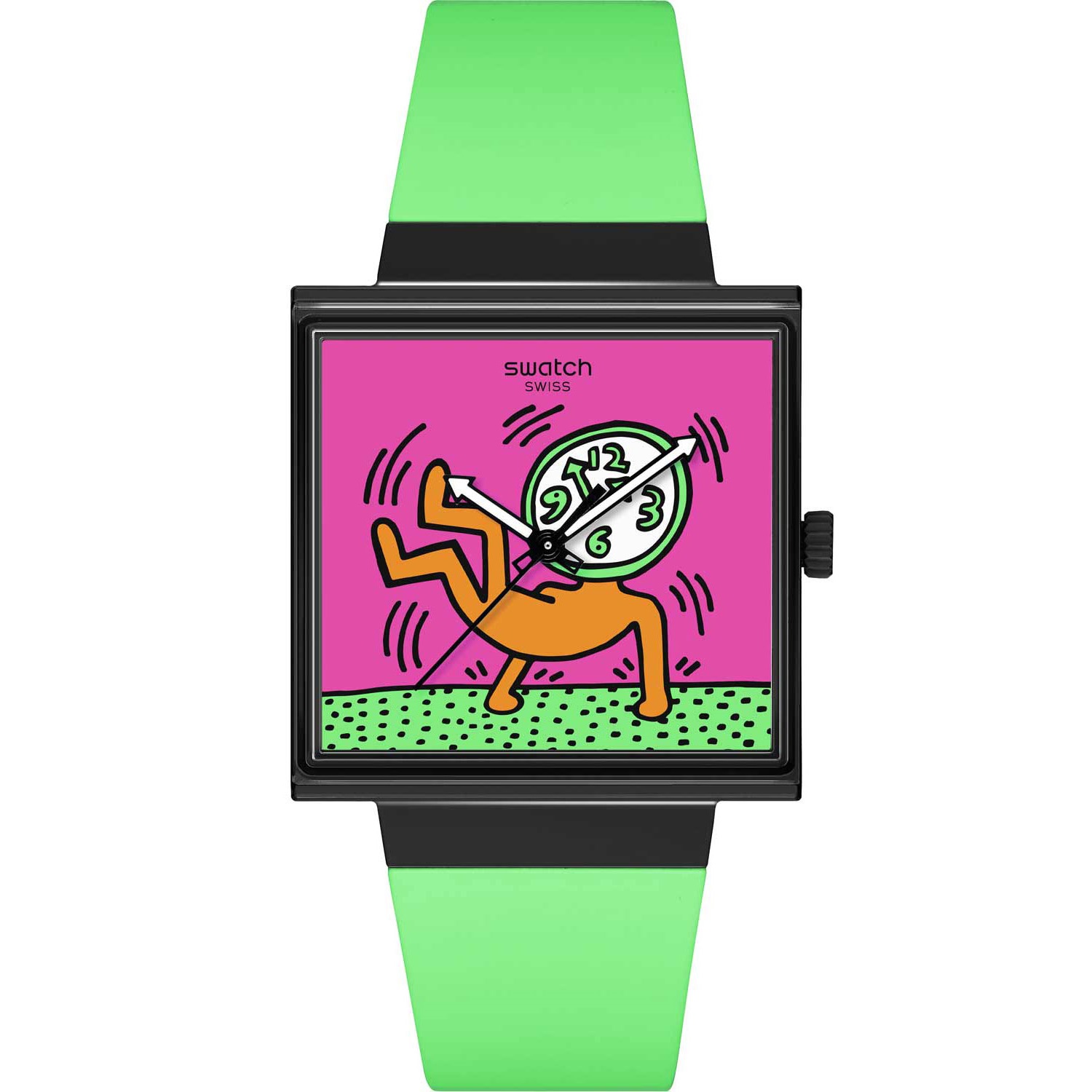 SWATCH Bioceramic Breaks Off 41.8mm Green Biosourced Strap SO34Z102 - 