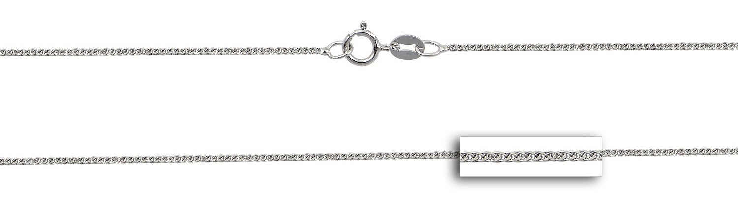 ΑΛΥΣΙΔΑ Σπίγγα Τετράγωνη #1 Κ14 50cm Λευκό Χρυσό SP020-K14WH.50 - 2