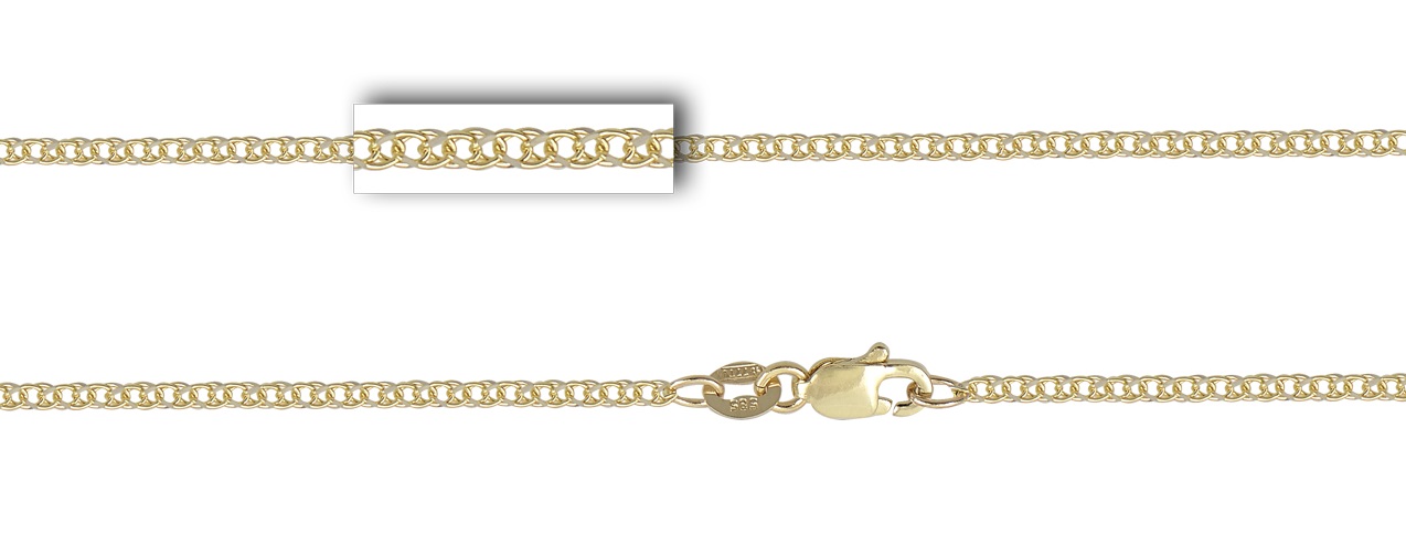ΑΛΥΣΙΔΑ Λαιμού Σπίγγα Light #3 Κ14 45cm Κίτρινο & Λευκό Χρυσό SPA030YW-K14.45 - 2
