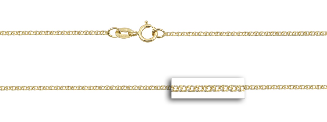 ΑΛΥΣΙΔΑ Σπίγγα Light #1 Κ14 40cm Κίτρινο & Λευκό Χρυσό SPA020YW-K14.40 - 2