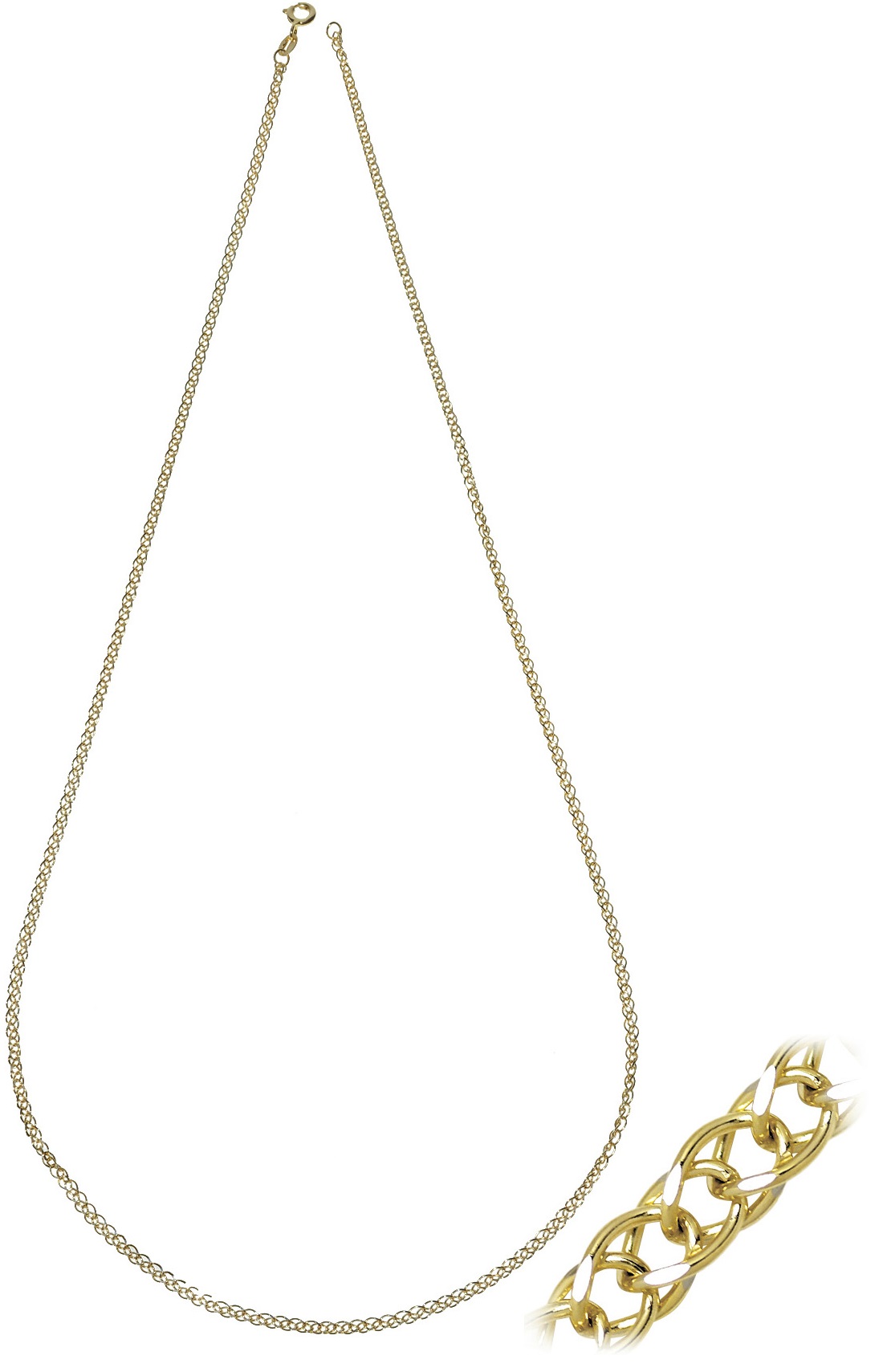 ΑΛΥΣΙΔΑ Λαιμού Spiga Long #2 Κ14 45cm Κίτρινο & Λευκό Χρυσό SPA35D-45 - 1