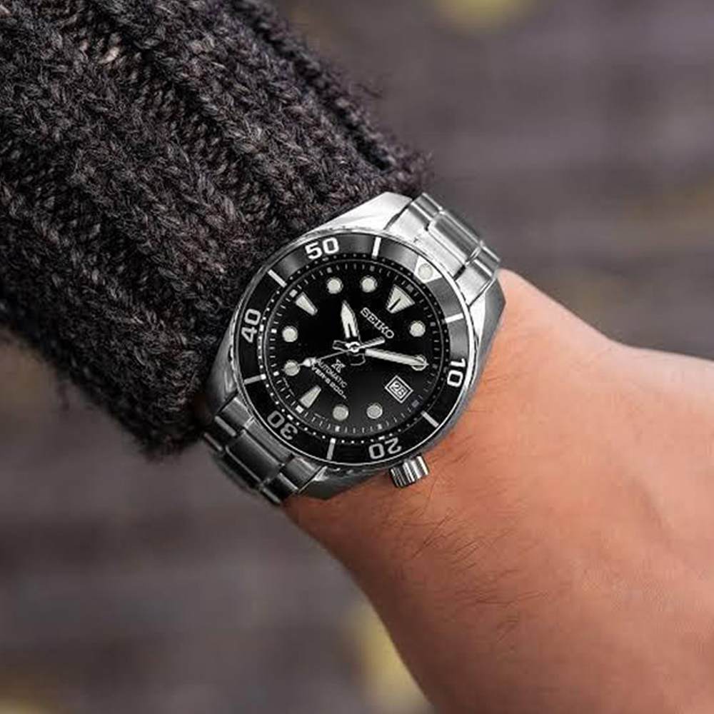 SEIKO Prospex 'Sumo Black' Automatic 45mm Silver Stainless Steel Bracelet SPB101J1 - 8