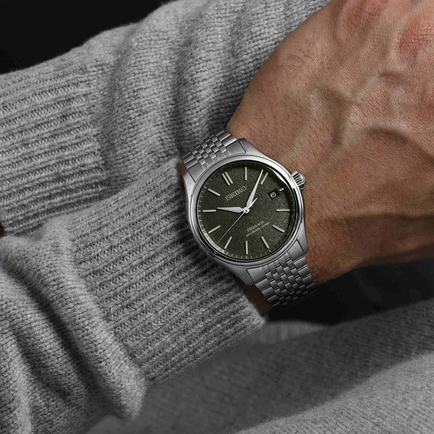 SEIKO Presage Classic Series 'Sensaicha' Automatic Grey Dial 40.2mm Silver Stainless Steel Bracelet SPB465J1 - 5