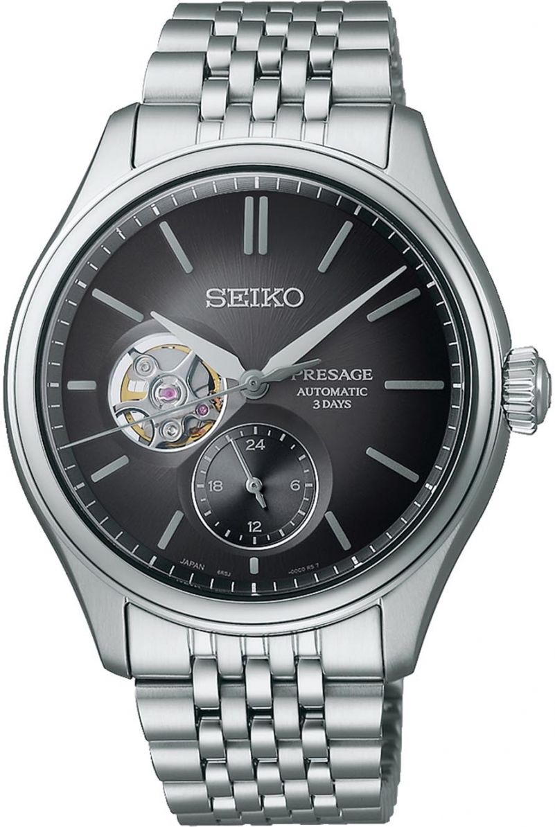SEIKO Presage Classic Series 'Sumi-iro' Open heart Automatic Gray-Black Dial 40.2mm Silver Stainless Steel Bracelet SPB471J1 - 
