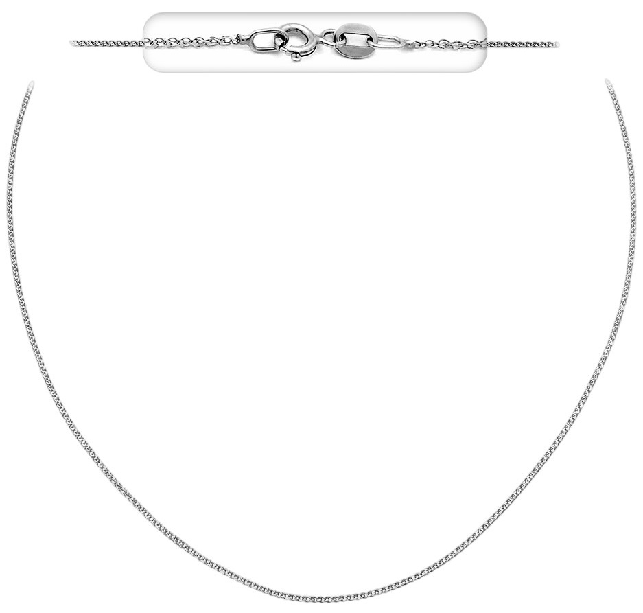 ΑΛΥΣΙΔΑ Λαιμού Σπίγγα Τετράγωνη Light #1 40cm Κ14 Λευκό Χρυσό SQ-020W.40