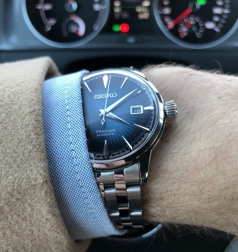 SEIKO Presage Cocktail Time: 'Blue Moon' Automatic 40.5mm Silver Stainless Steel Bracelet SRPB41J1 - 4